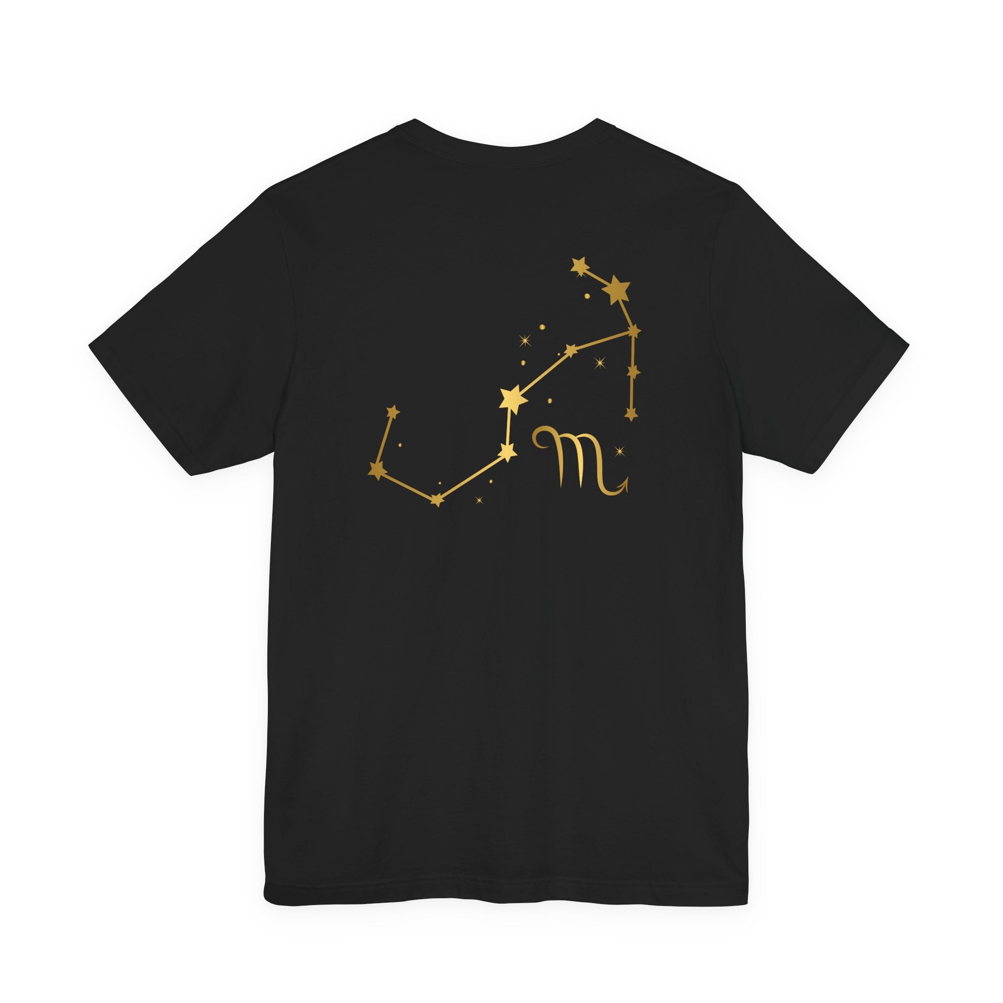 Gold Scorpio Scorpion T-Shirt | Zodiac "Love in Motion" Script
