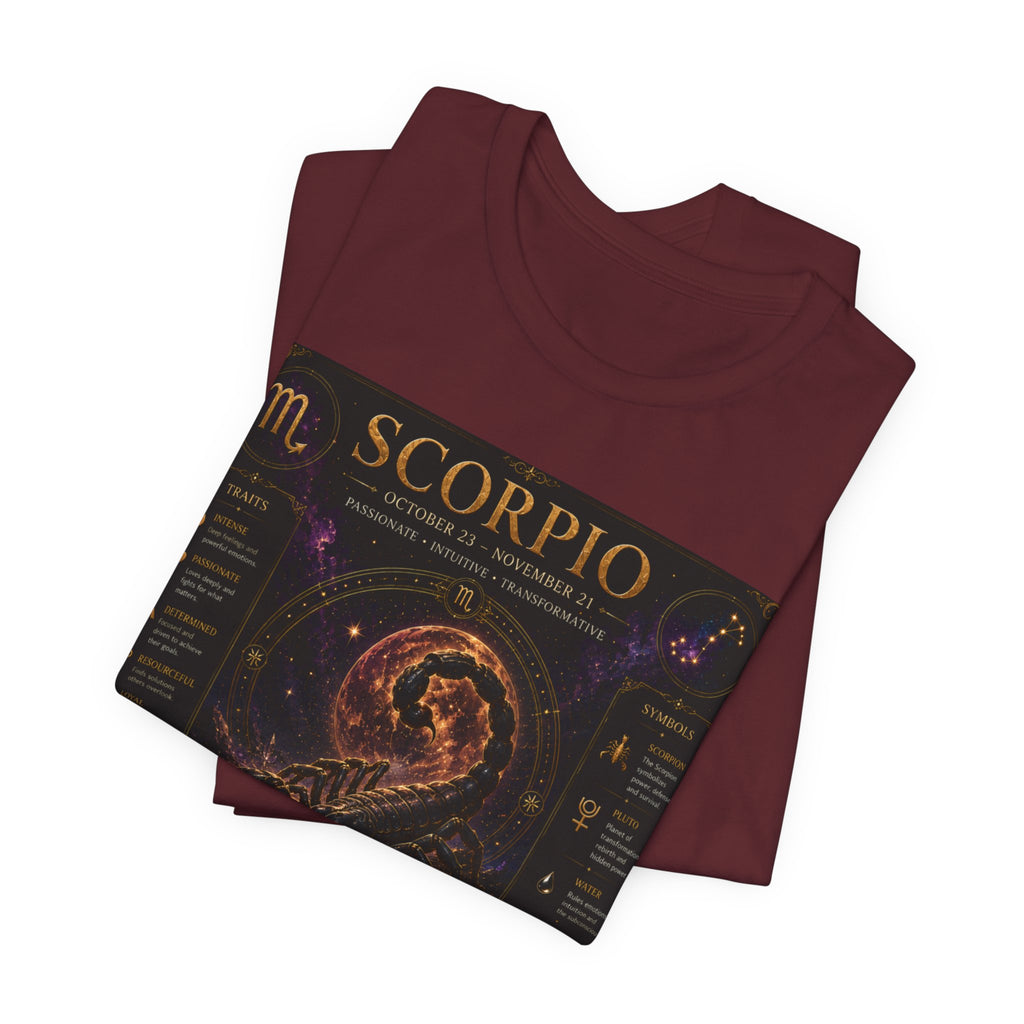 Scorpio Zodiac T-Shirt — Astrology Scorpion Birthdate Traits Tee