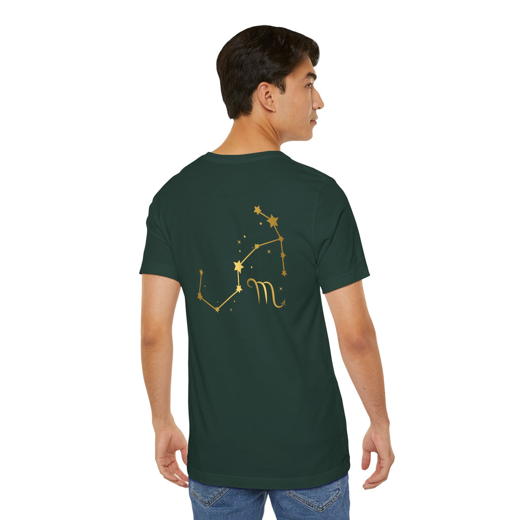 Gold Scorpio Scorpion T-Shirt | Zodiac "Love in Motion" Script