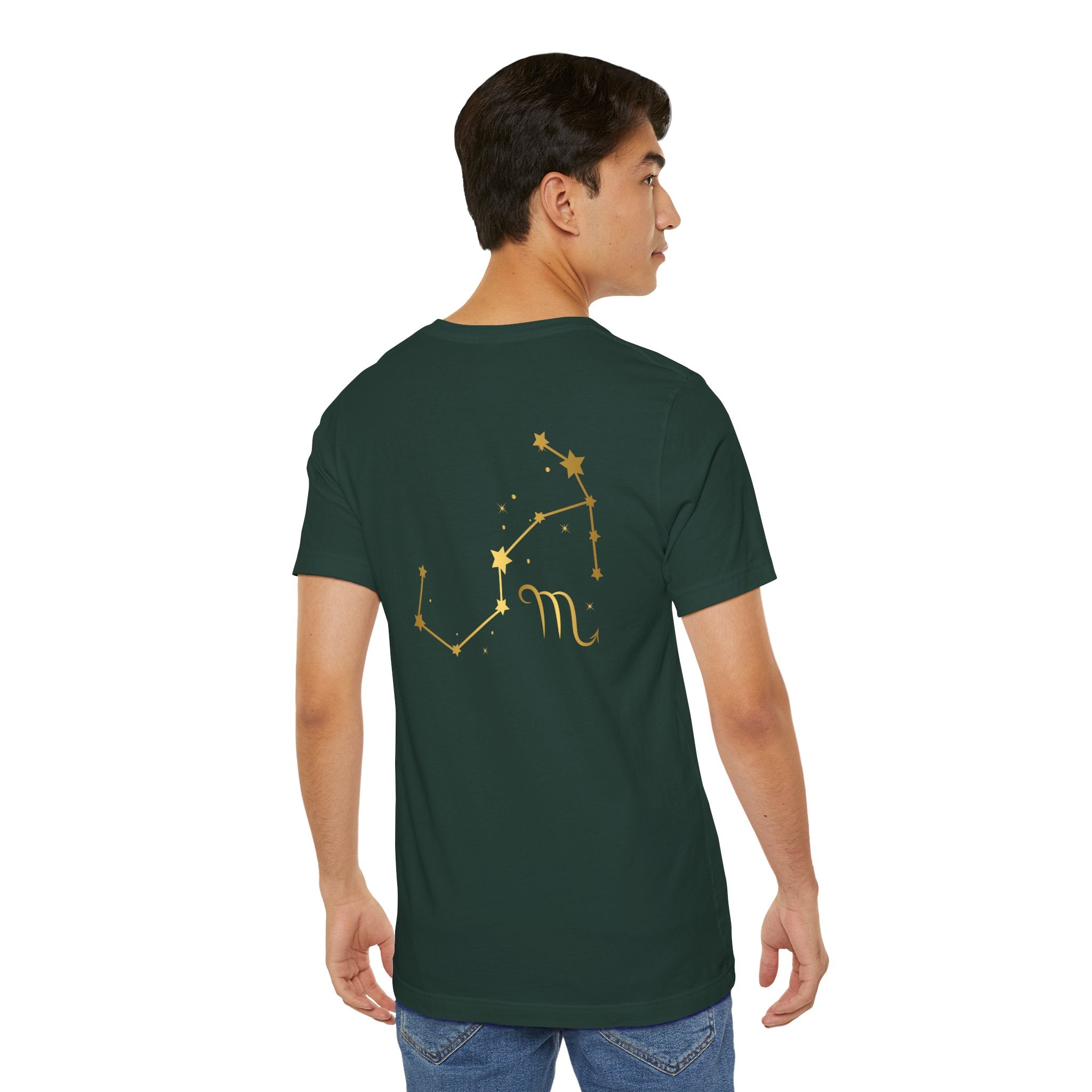 Gold Scorpio Scorpion T-Shirt | Zodiac "Love in Motion" Script