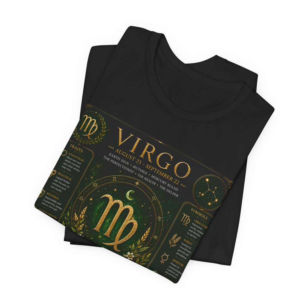 Virgo Zodiac T‑Shirt — Gold Astrology Sign Tee