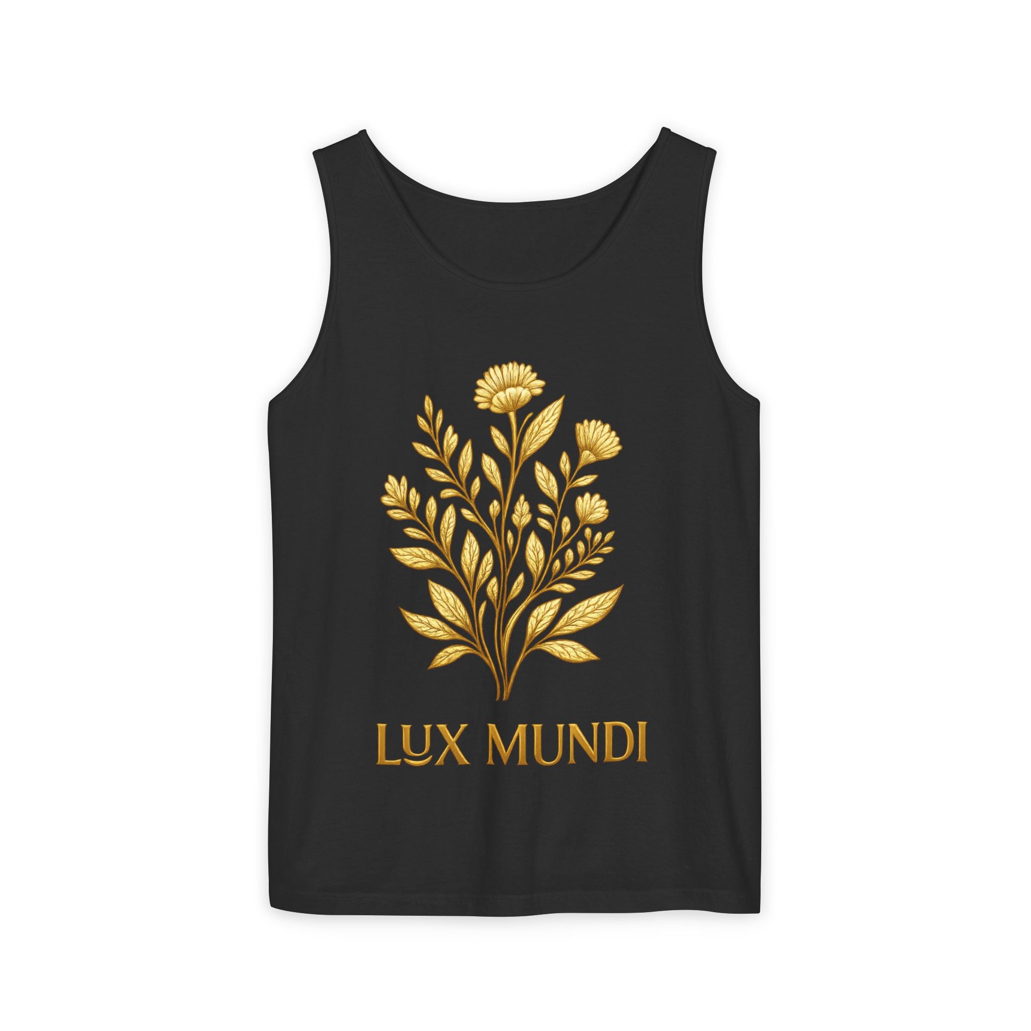 Lux Mundi Gold Floral Tank Top