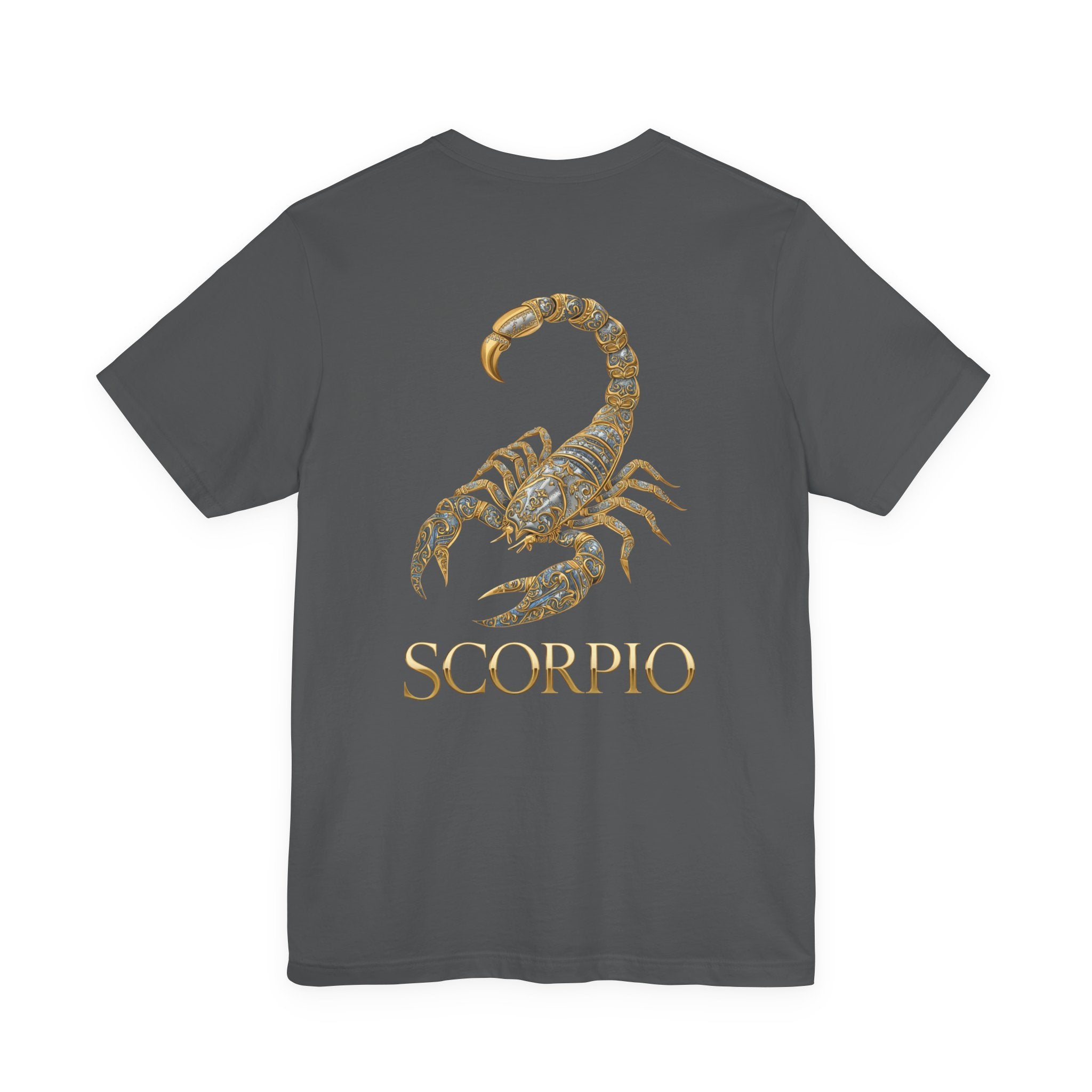 Gold Scorpio Scorpion T-Shirt | Zodiac "Love in Motion" Script
