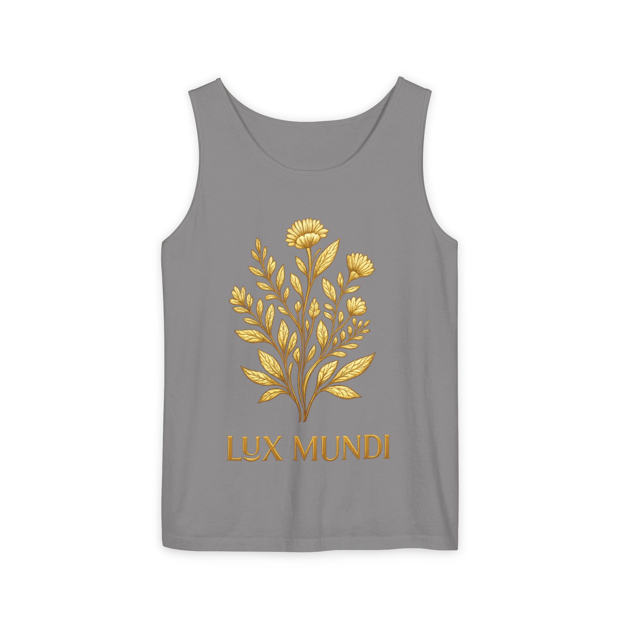 Lux Mundi Gold Floral Tank Top