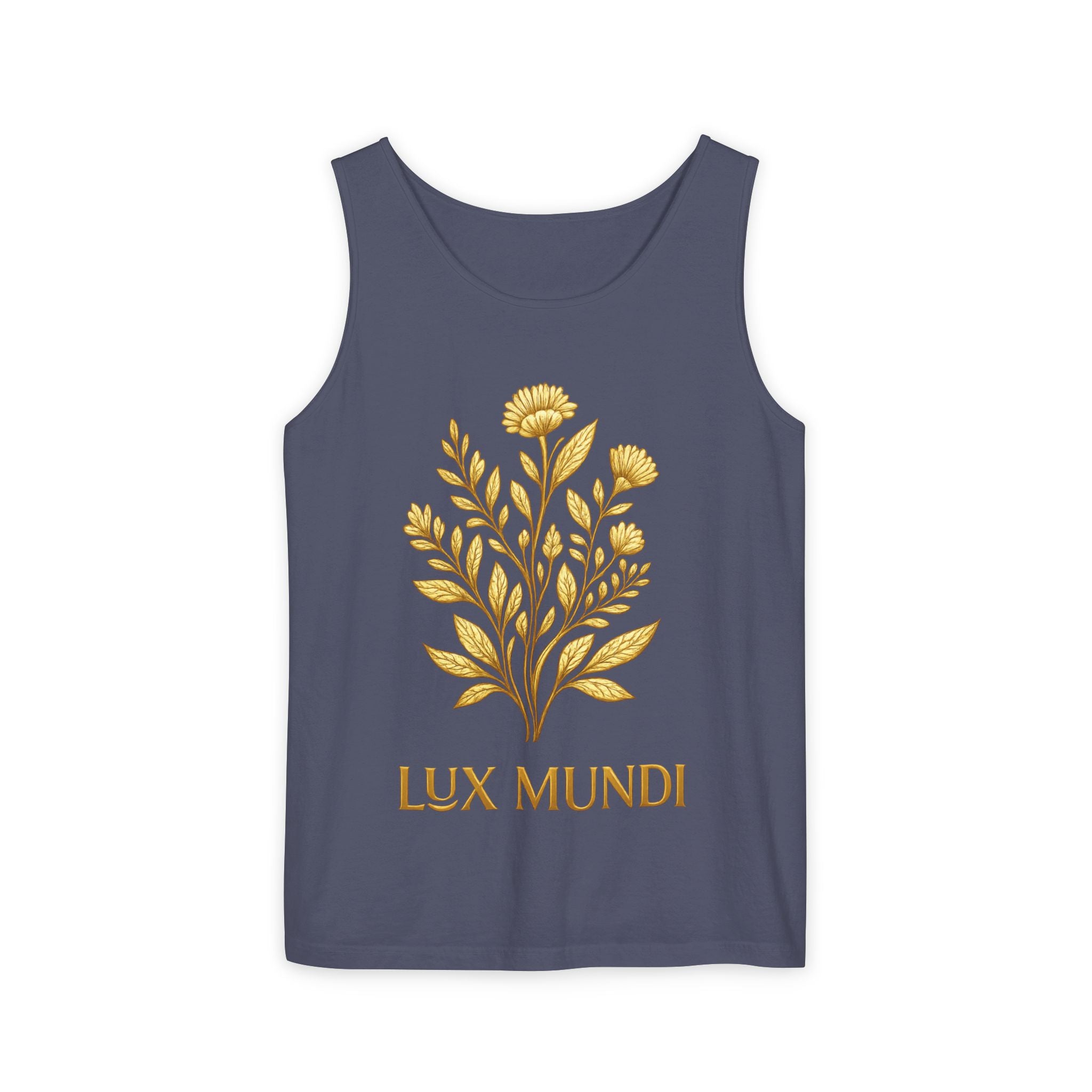 Lux Mundi Gold Floral Tank Top