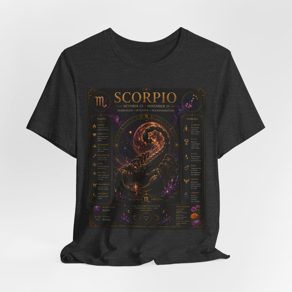 Scorpio Zodiac T-Shirt — Astrology Scorpion Birthdate Traits Tee