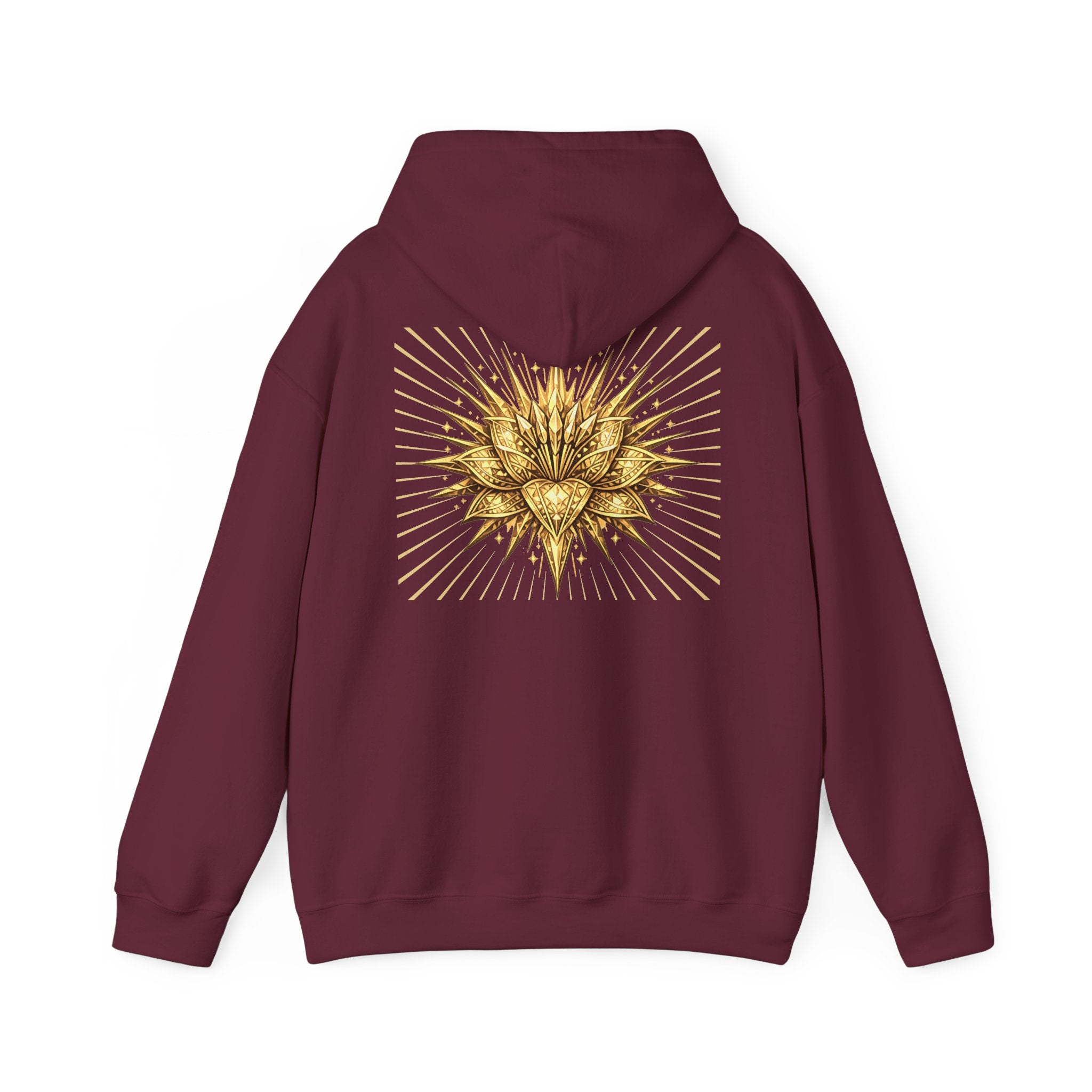 Lux Mundi Hoodie — Gold Lotus Graphic Hooded Sweatshirt