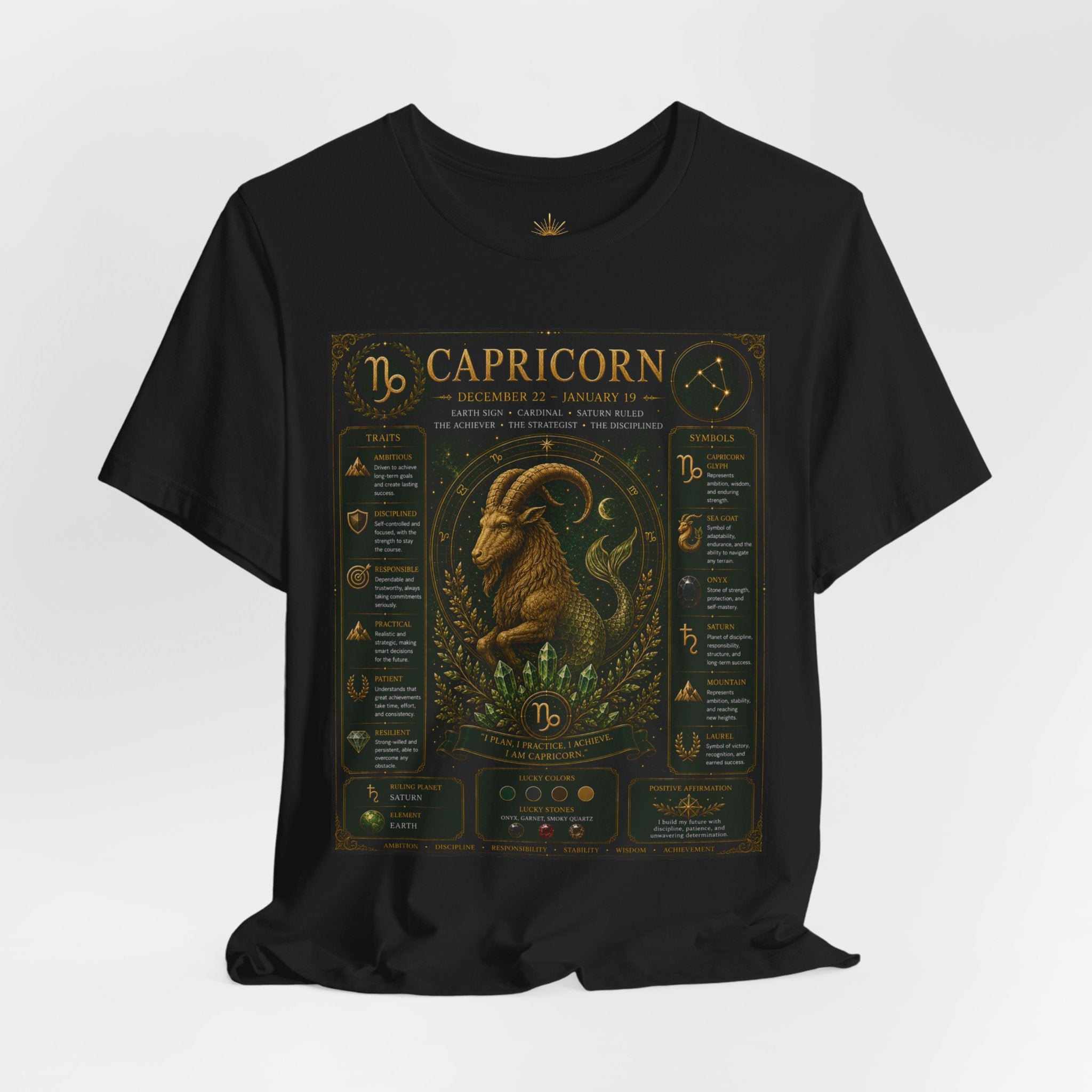 Capricorn Zodiac Tee — Illustrated Birthsign Graphic Shirt