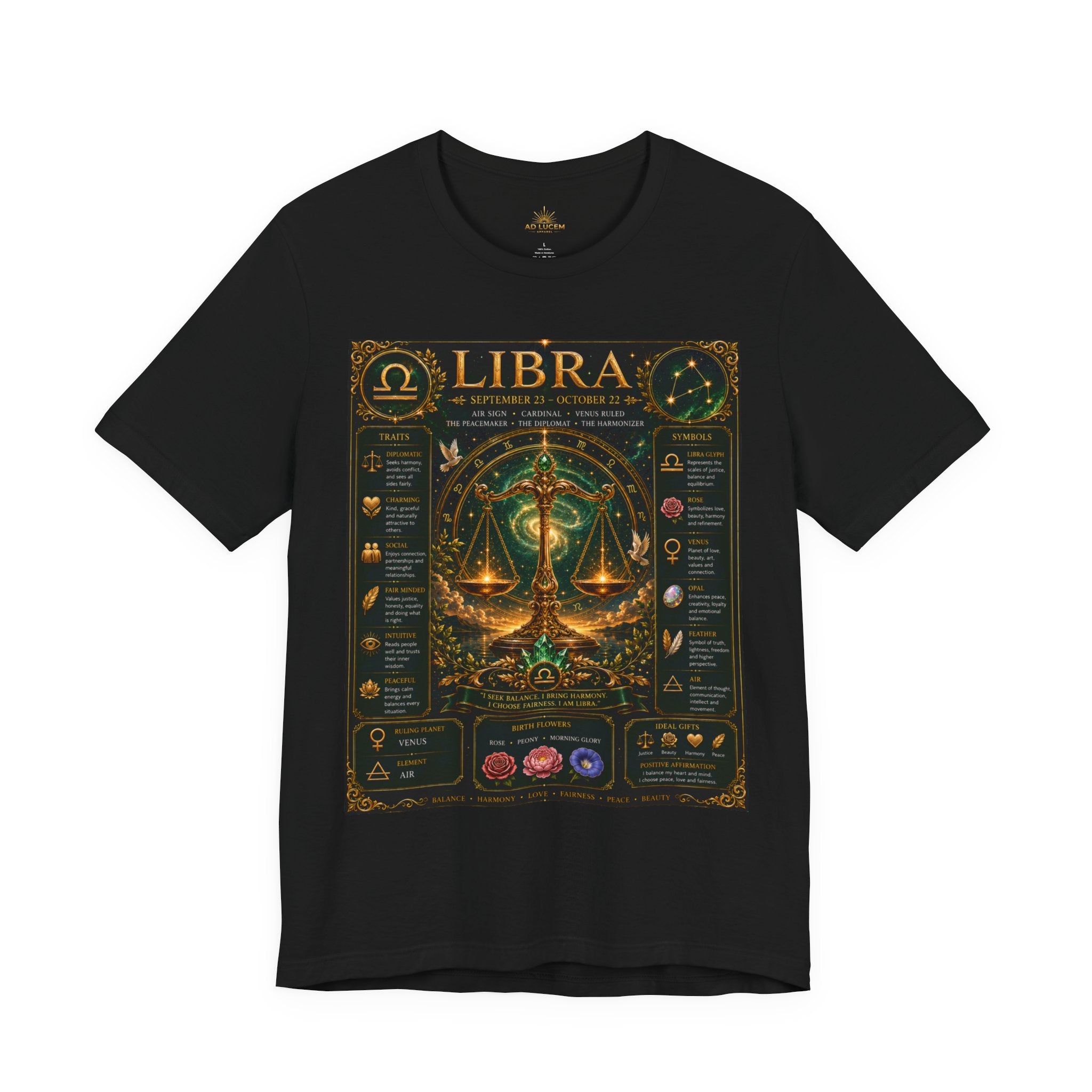Libra Zodiac Sign T‑Shirt — Astrology Traits & Horoscope Design