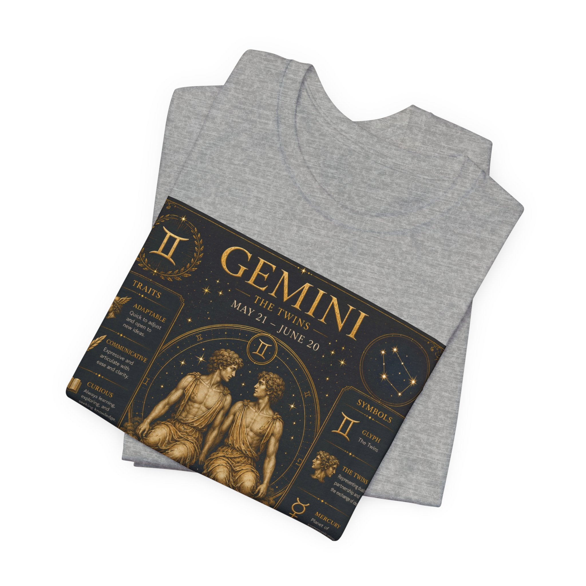 Gemini Zodiac Tee — Vintage Astrology Horoscope Shirt (May 21–June 20)