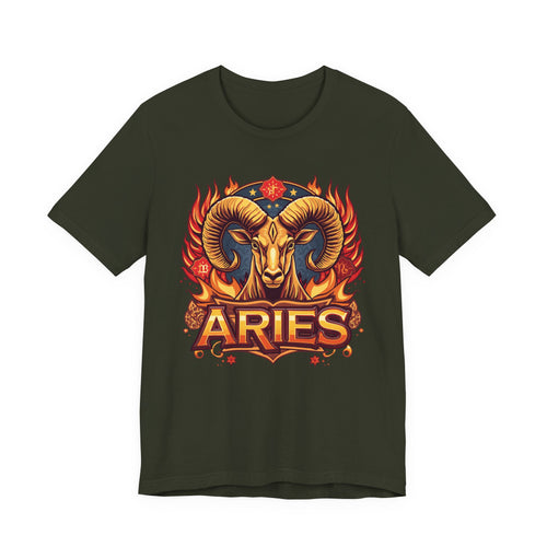 Aries Ram Zodiac The Trailblazer T-Shirt | Bold Flame Astrology Tee