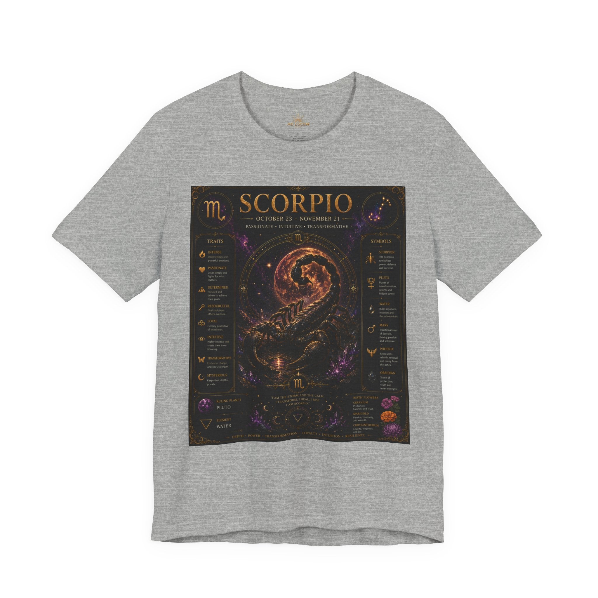 Scorpio Zodiac T-Shirt — Astrology Scorpion Birthdate Traits Tee