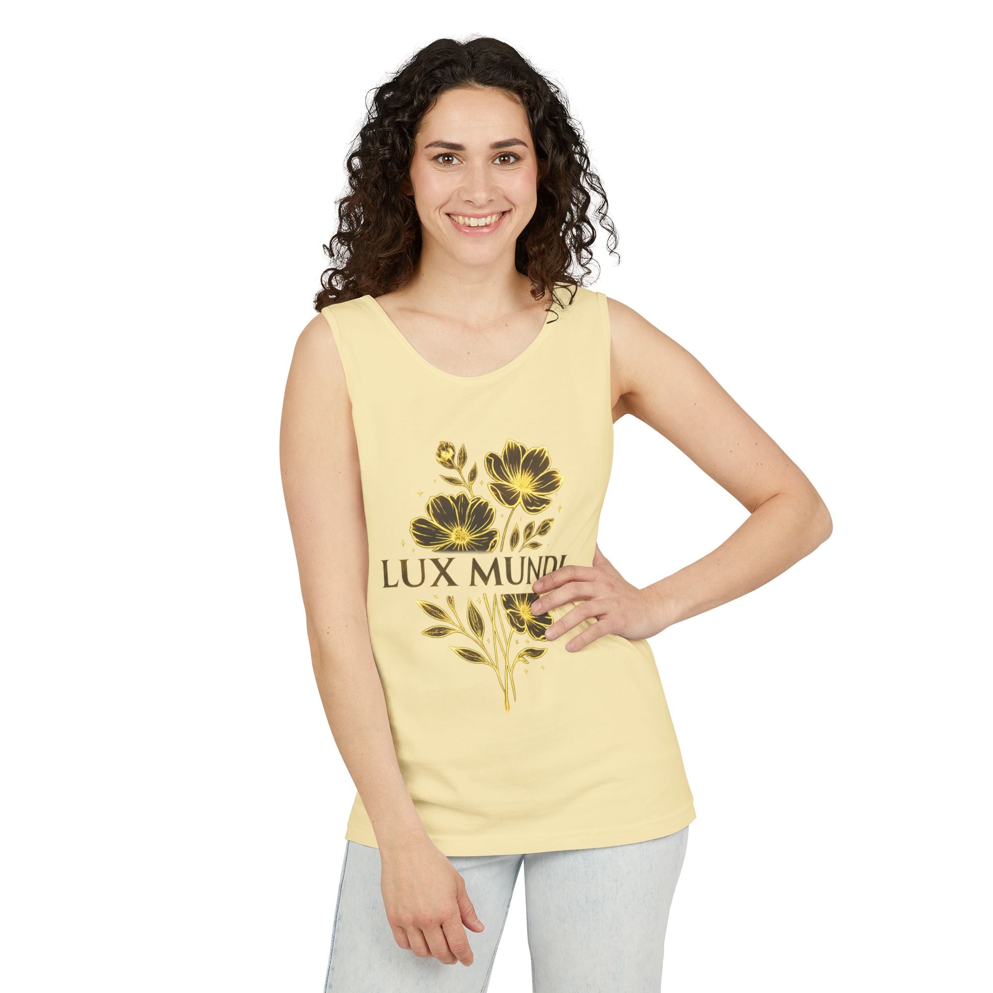 Lux Mundi Floral Tank Top — Vintage Botanical Graphic Tee