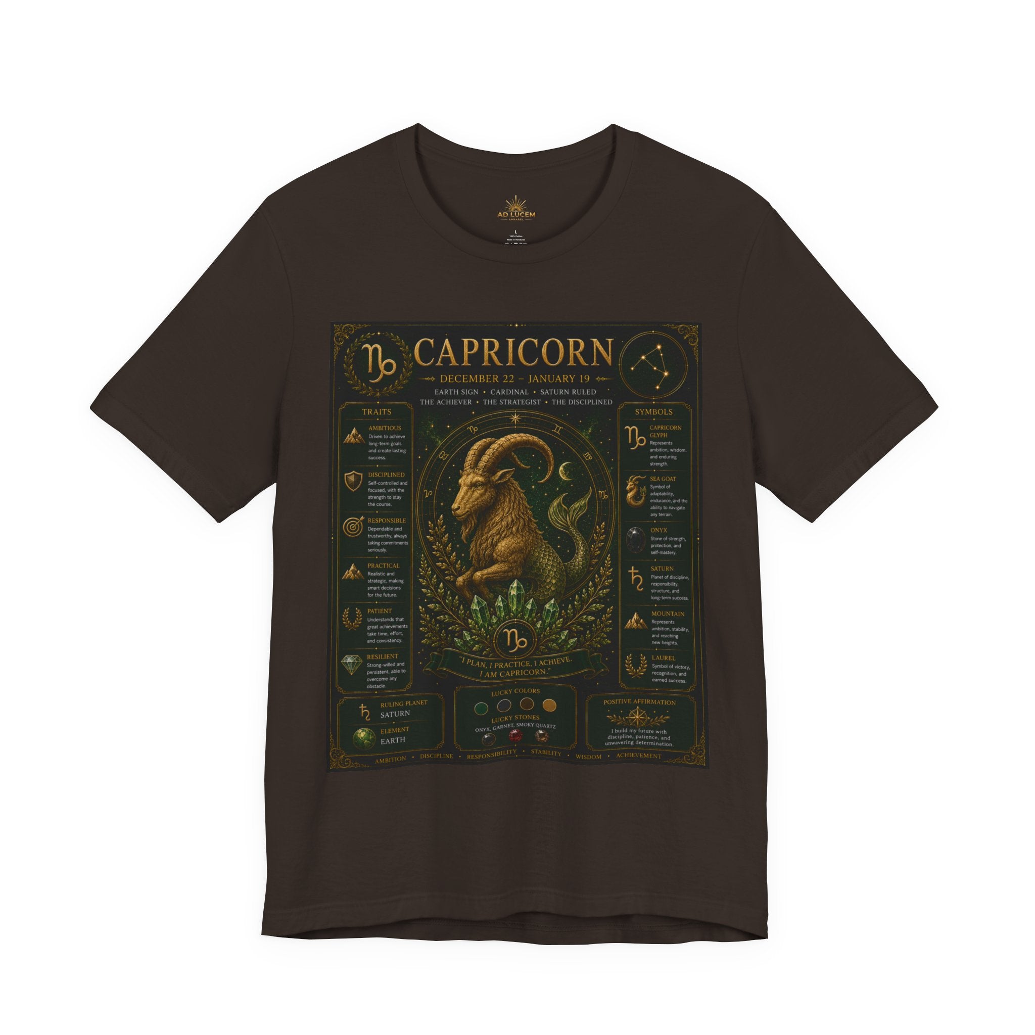Capricorn Zodiac Tee — Illustrated Birthsign Graphic Shirt
