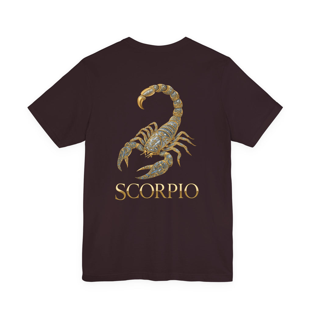 Gold Scorpio Scorpion T-Shirt | Zodiac "Love in Motion" Script