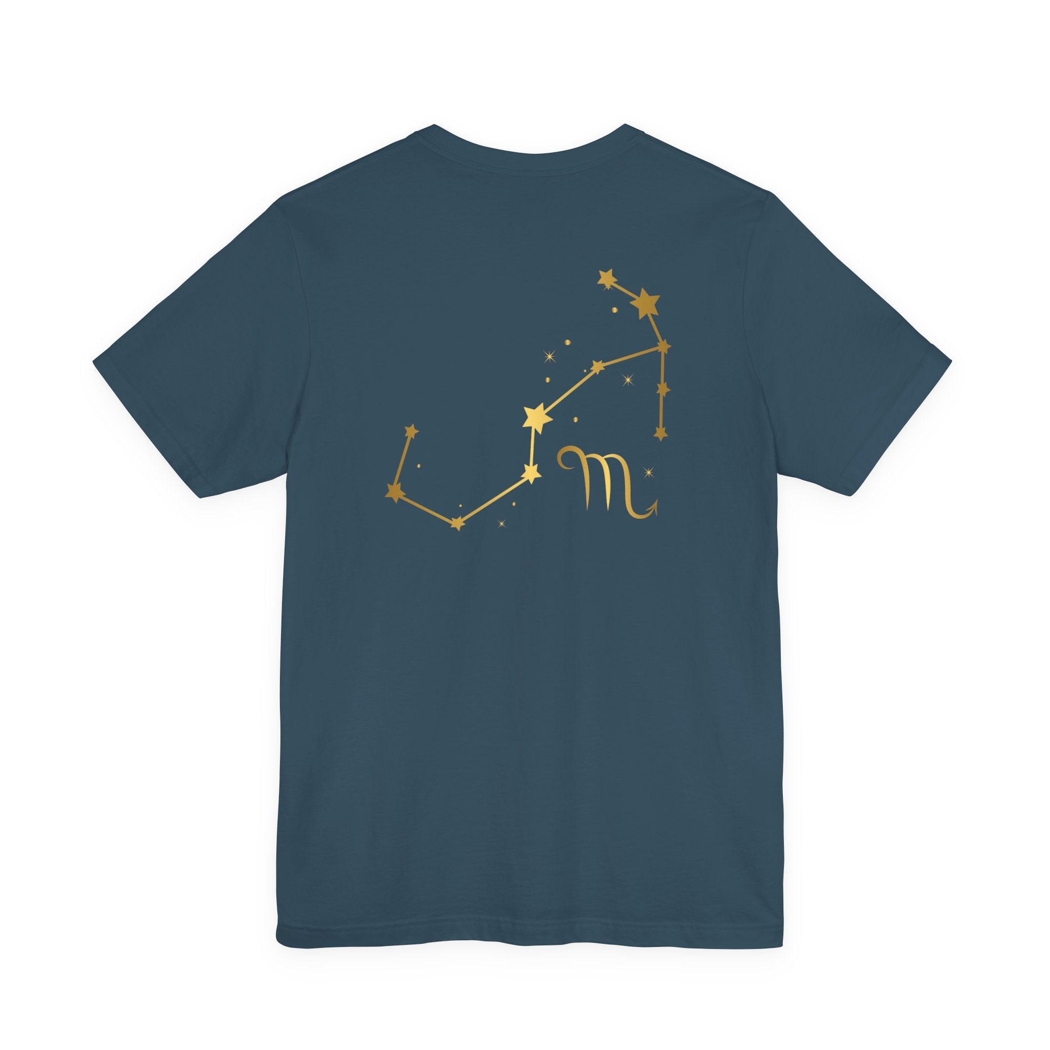 Gold Scorpio Scorpion T-Shirt | Zodiac "Love in Motion" Script