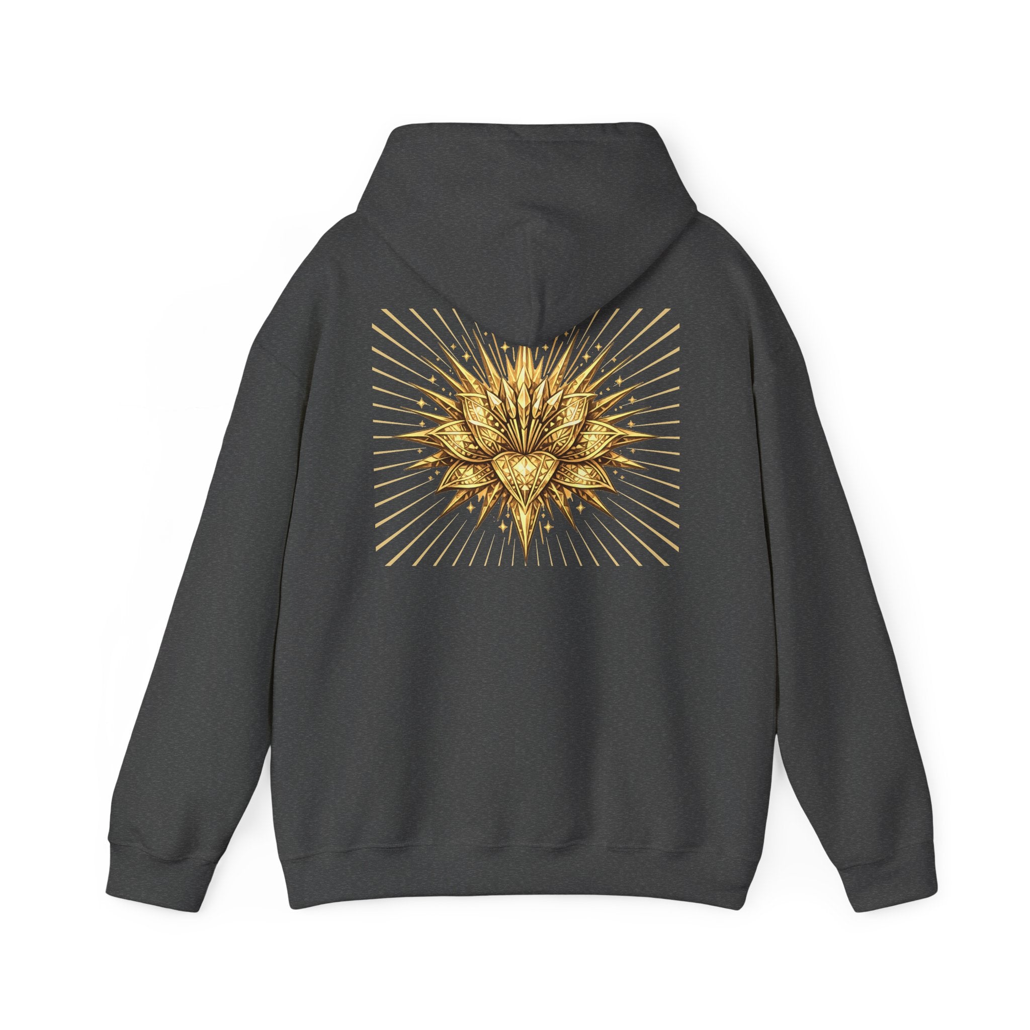 Lux Mundi Hoodie — Gold Lotus Graphic Hooded Sweatshirt