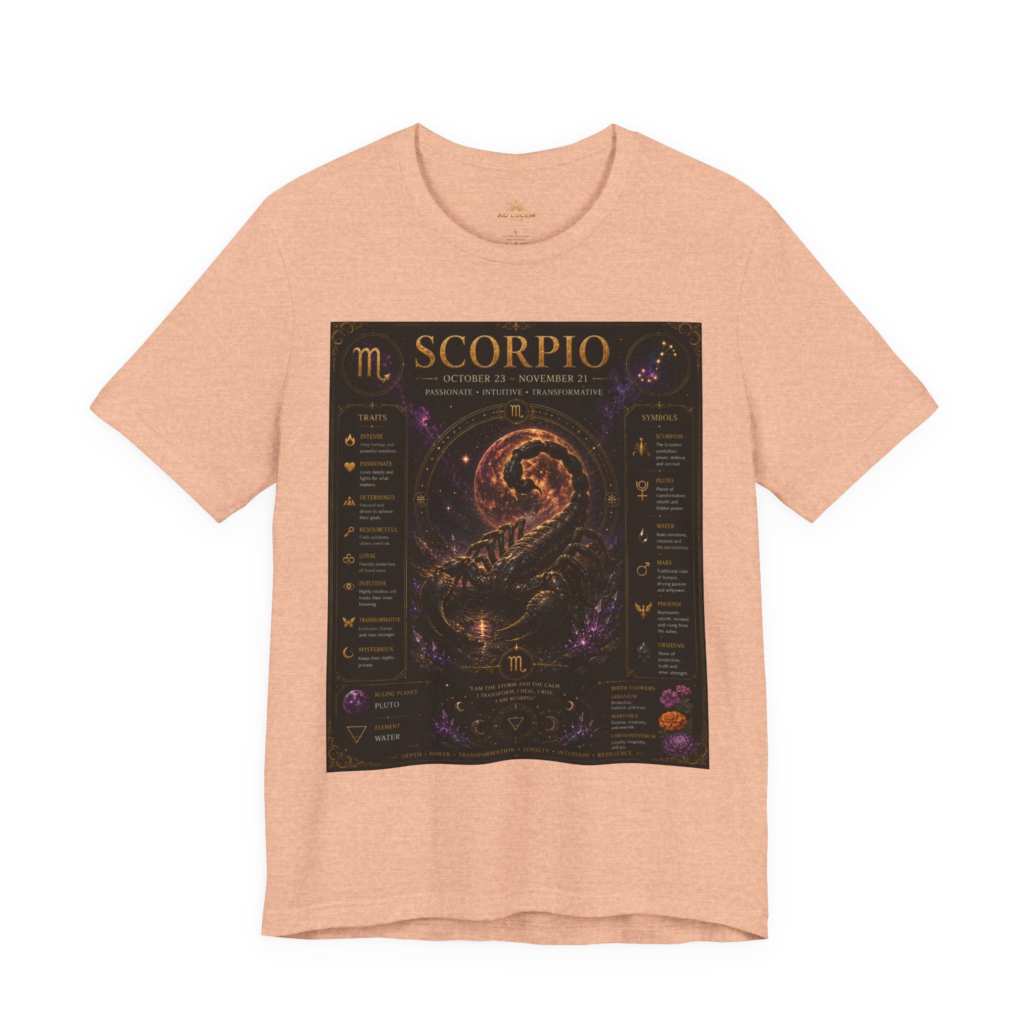 Scorpio Zodiac T-Shirt — Astrology Scorpion Birthdate Traits Tee