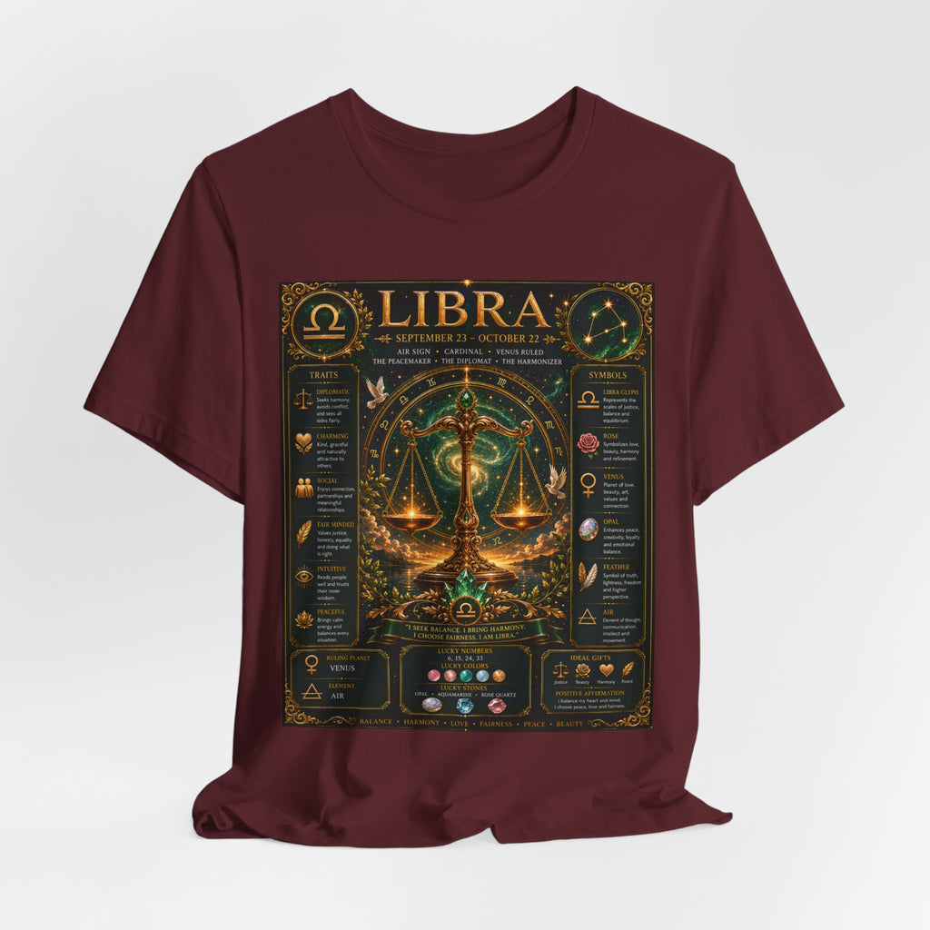 Libra Zodiac Sign T‑Shirt — Astrology Traits & Horoscope Design