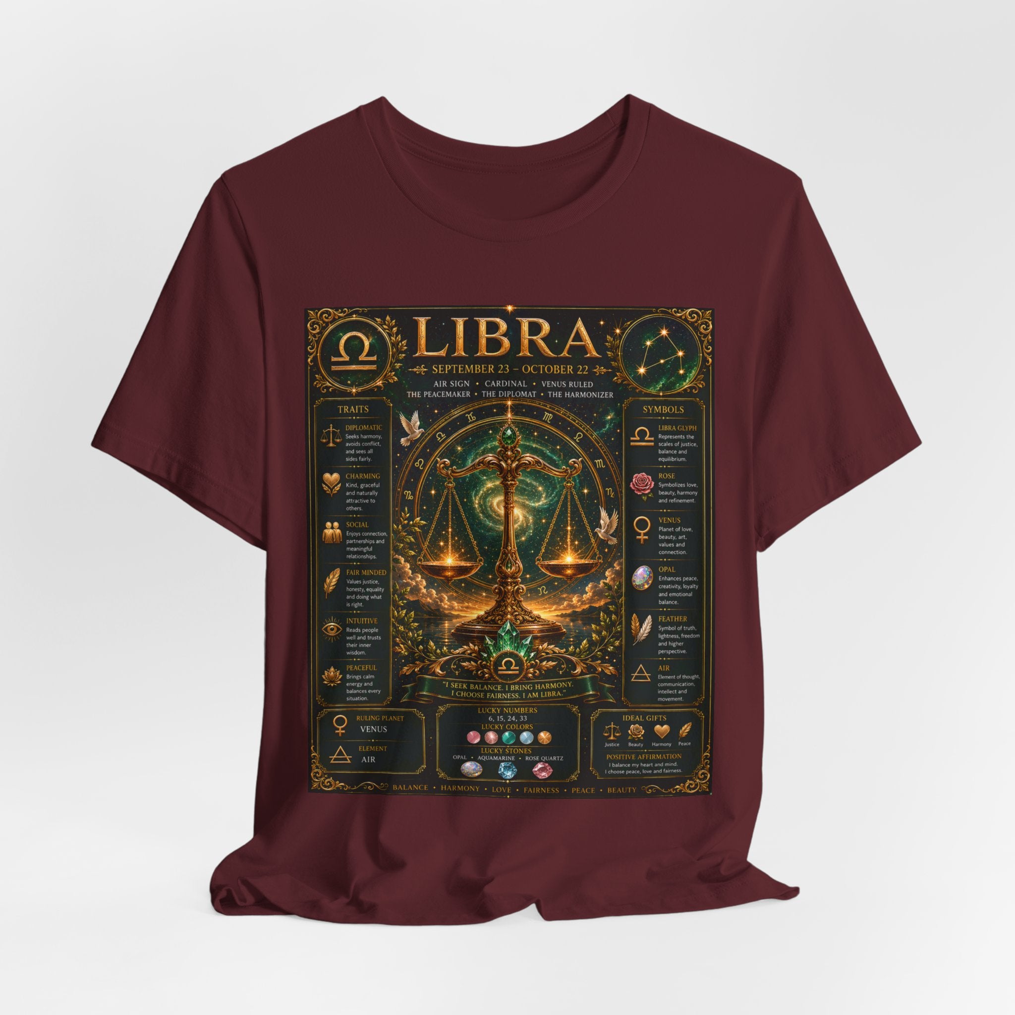 Libra Zodiac Sign T‑Shirt — Astrology Traits & Horoscope Design