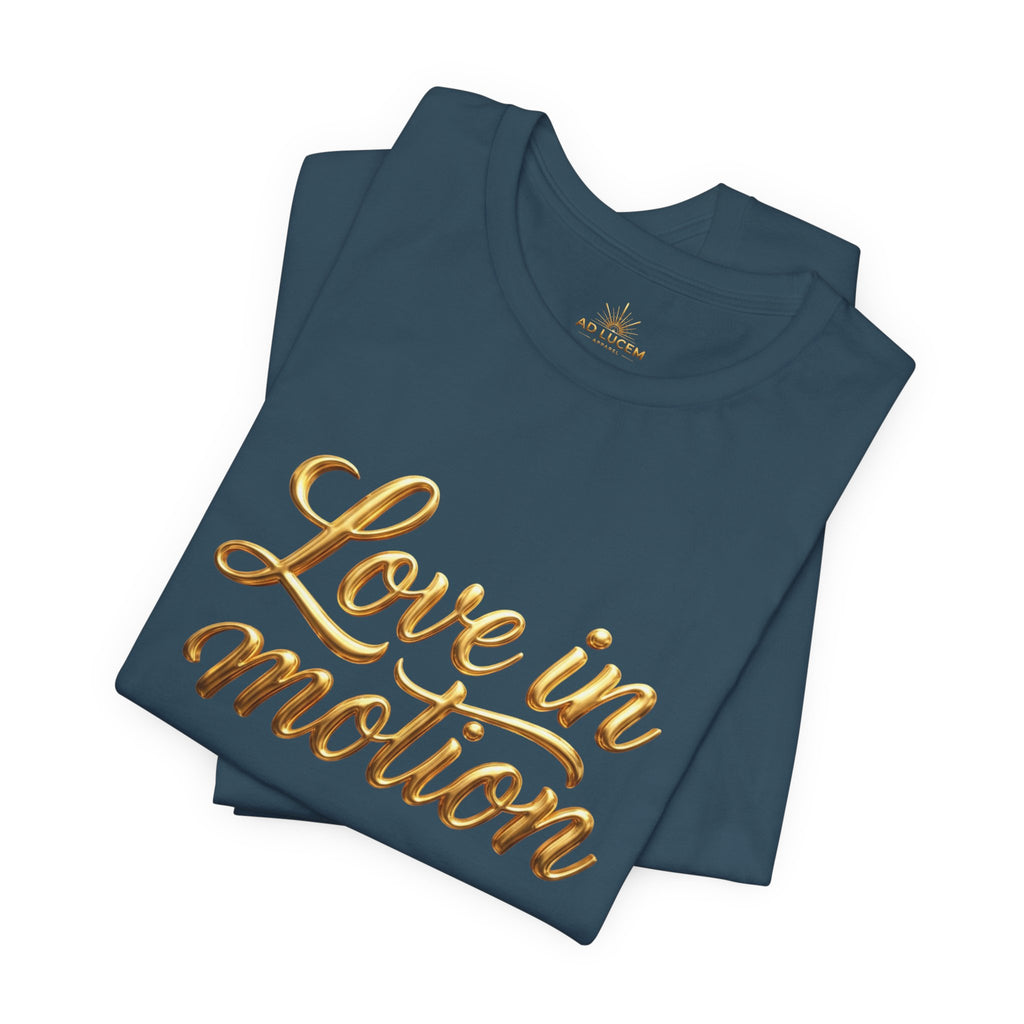 Gold Scorpio Scorpion T-Shirt | Zodiac "Love in Motion" Script