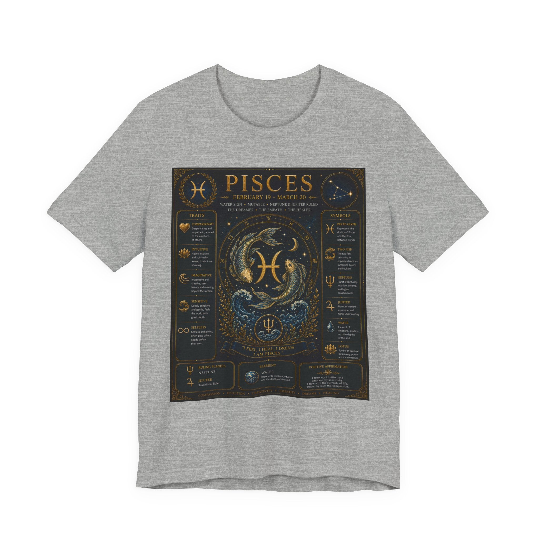 Pisces Zodiac T-Shirt — Pisces Traits Poster Tee | Astrology Gift
