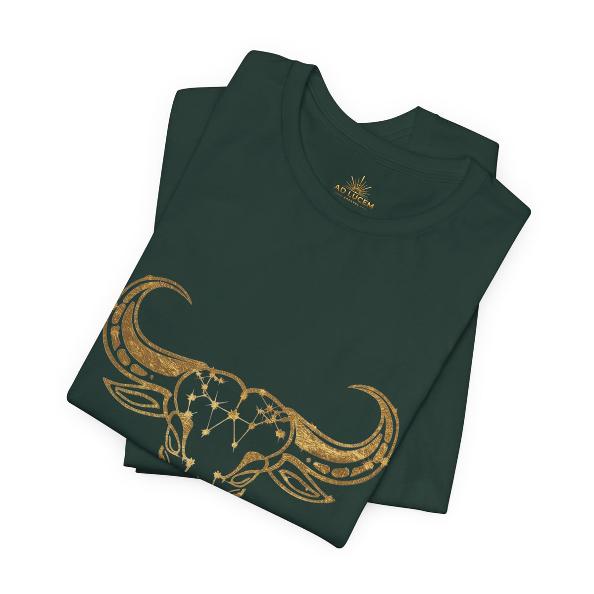 Taurus Zodiac T-Shirt — Gold Bull Skull Astrology Tee