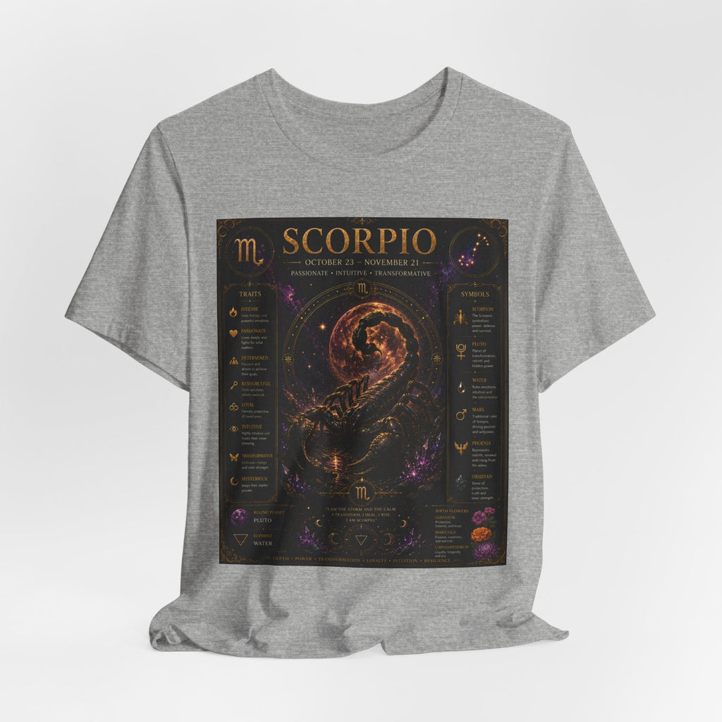 Scorpio Zodiac T-Shirt — Astrology Scorpion Birthdate Traits Tee