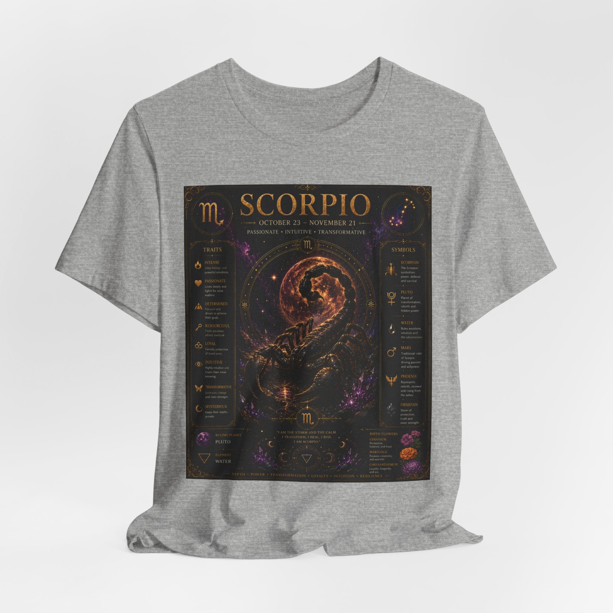 Scorpio Zodiac T-Shirt — Astrology Scorpion Birthdate Traits Tee