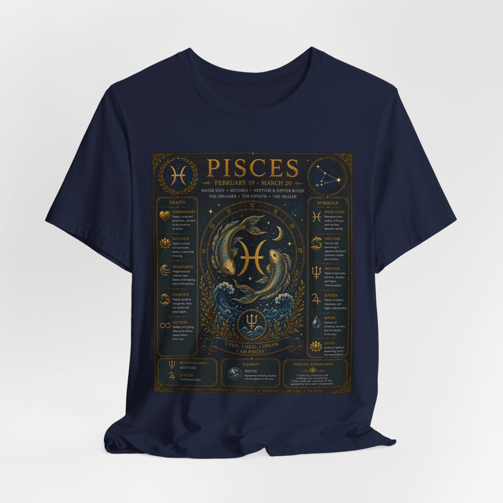 Pisces Zodiac T-Shirt — Pisces Traits Poster Tee | Astrology Gift
