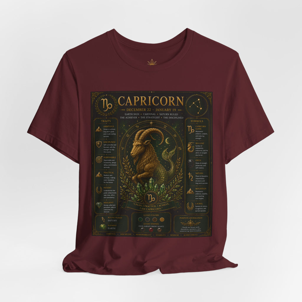 Capricorn Zodiac Tee — Illustrated Birthsign Graphic Shirt