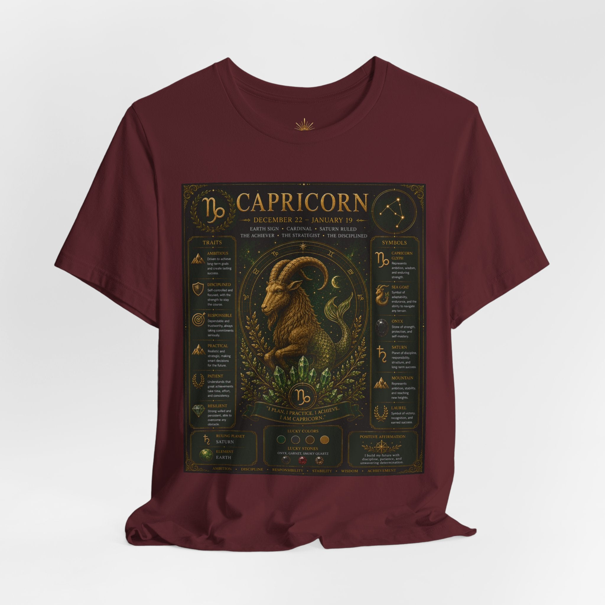 Capricorn Zodiac Tee — Illustrated Birthsign Graphic Shirt