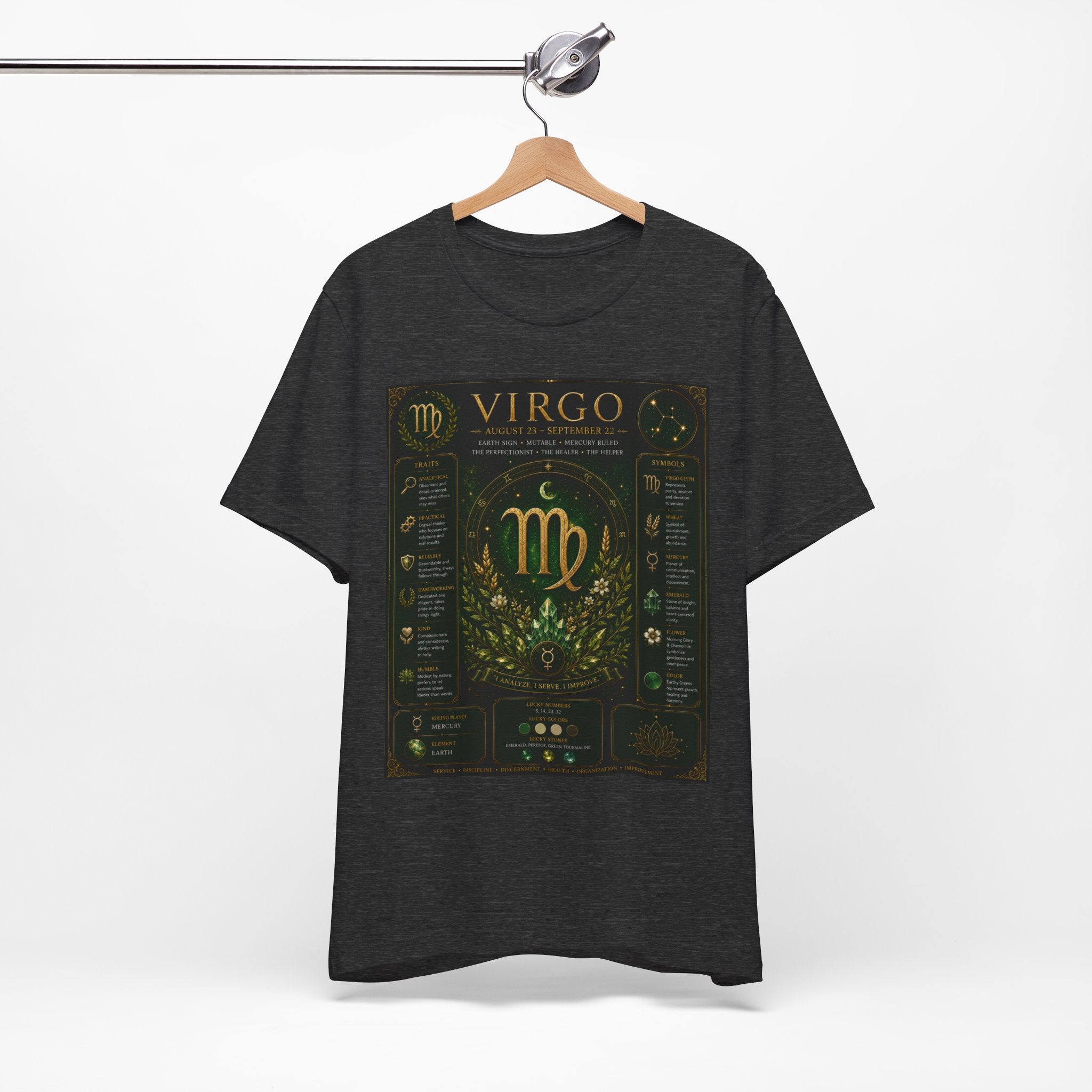 Virgo Zodiac T‑Shirt — Gold Astrology Sign Tee