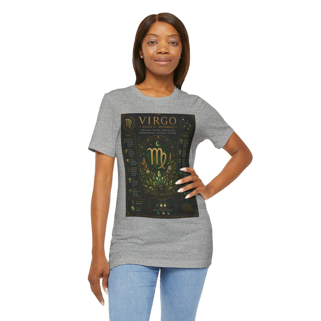 Virgo Zodiac T‑Shirt — Gold Astrology Sign Tee