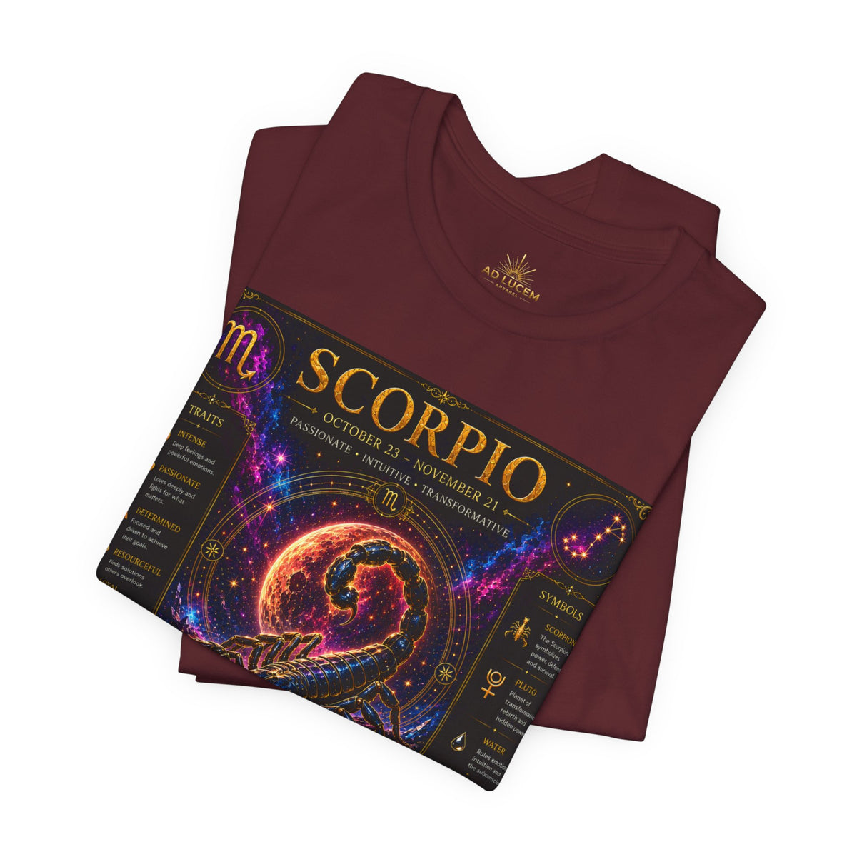 Scorpio Zodiac T-Shirt — Astrology Scorpion Birthdate Traits Tee