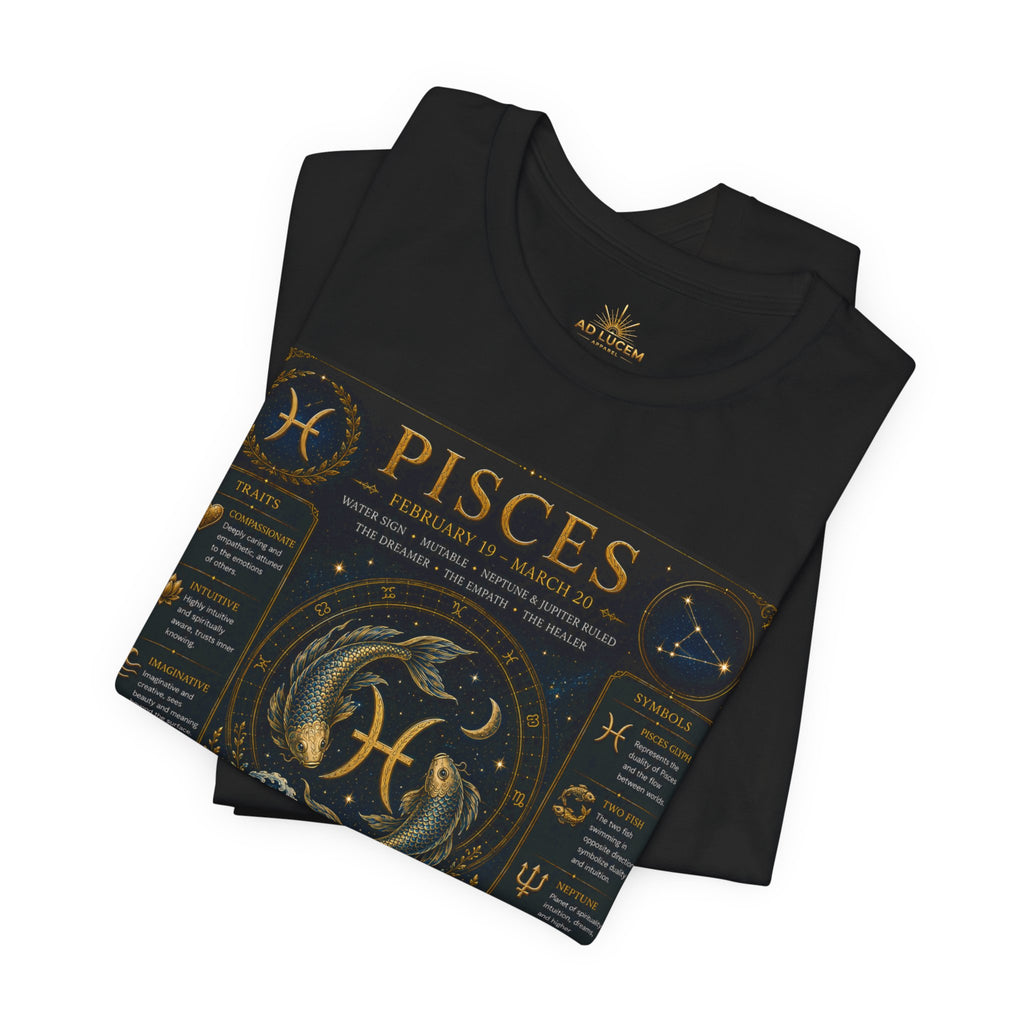Pisces Zodiac T-Shirt — Pisces Traits Poster Tee | Astrology Gift