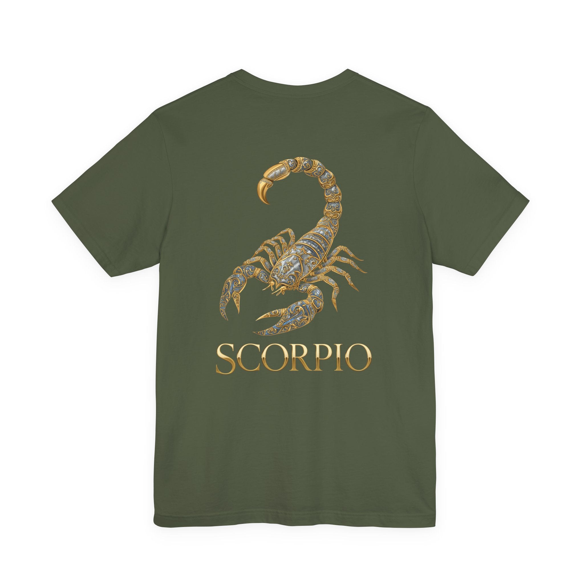 Gold Scorpio Scorpion T-Shirt | Zodiac "Love in Motion" Script