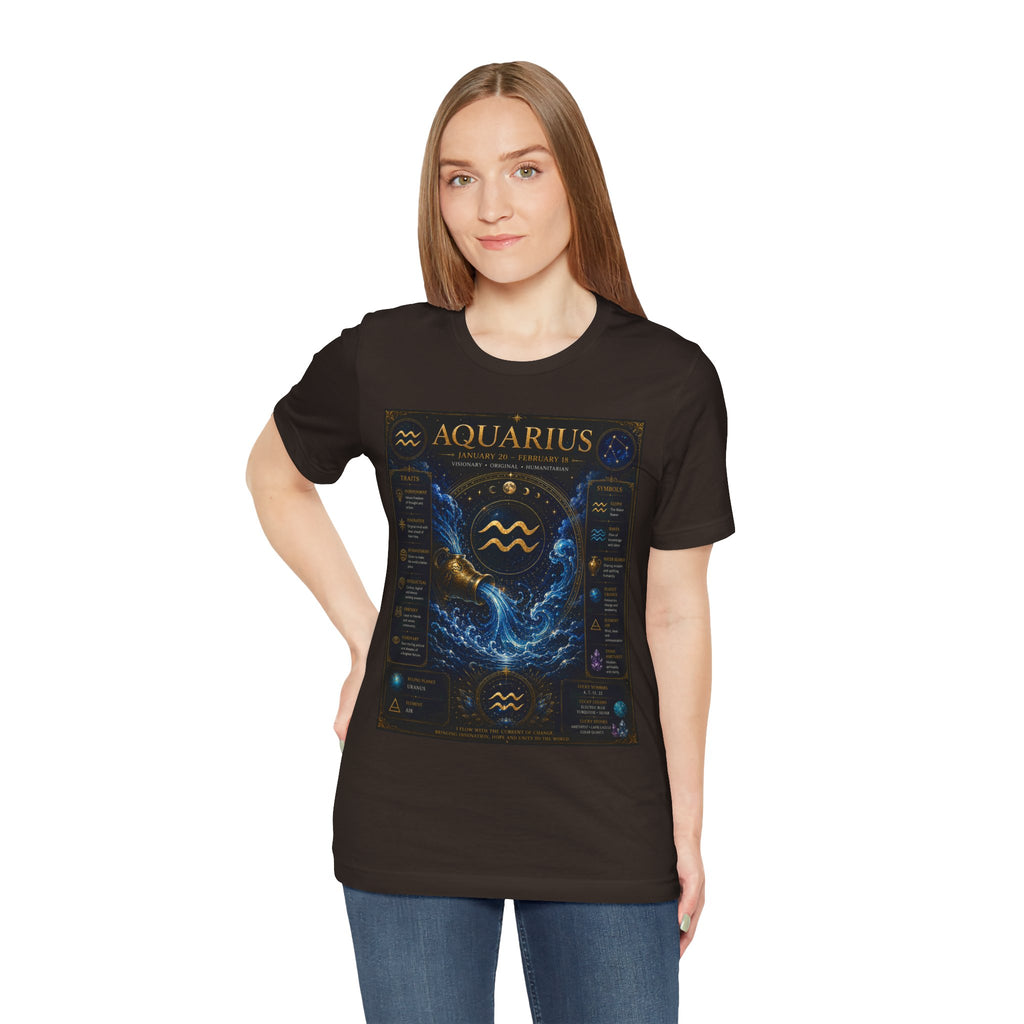 Aquarius Zodiac T-Shirt — Astrology Traits & Birthstone Tee