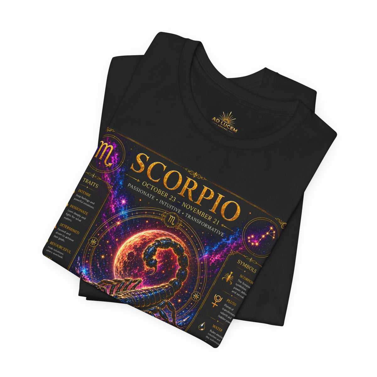 Scorpio Zodiac T-Shirt — Astrology Scorpion Birthdate Traits Tee