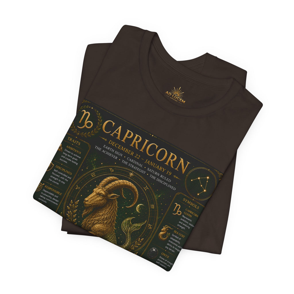 Capricorn Zodiac Tee — Illustrated Birthsign Graphic Shirt