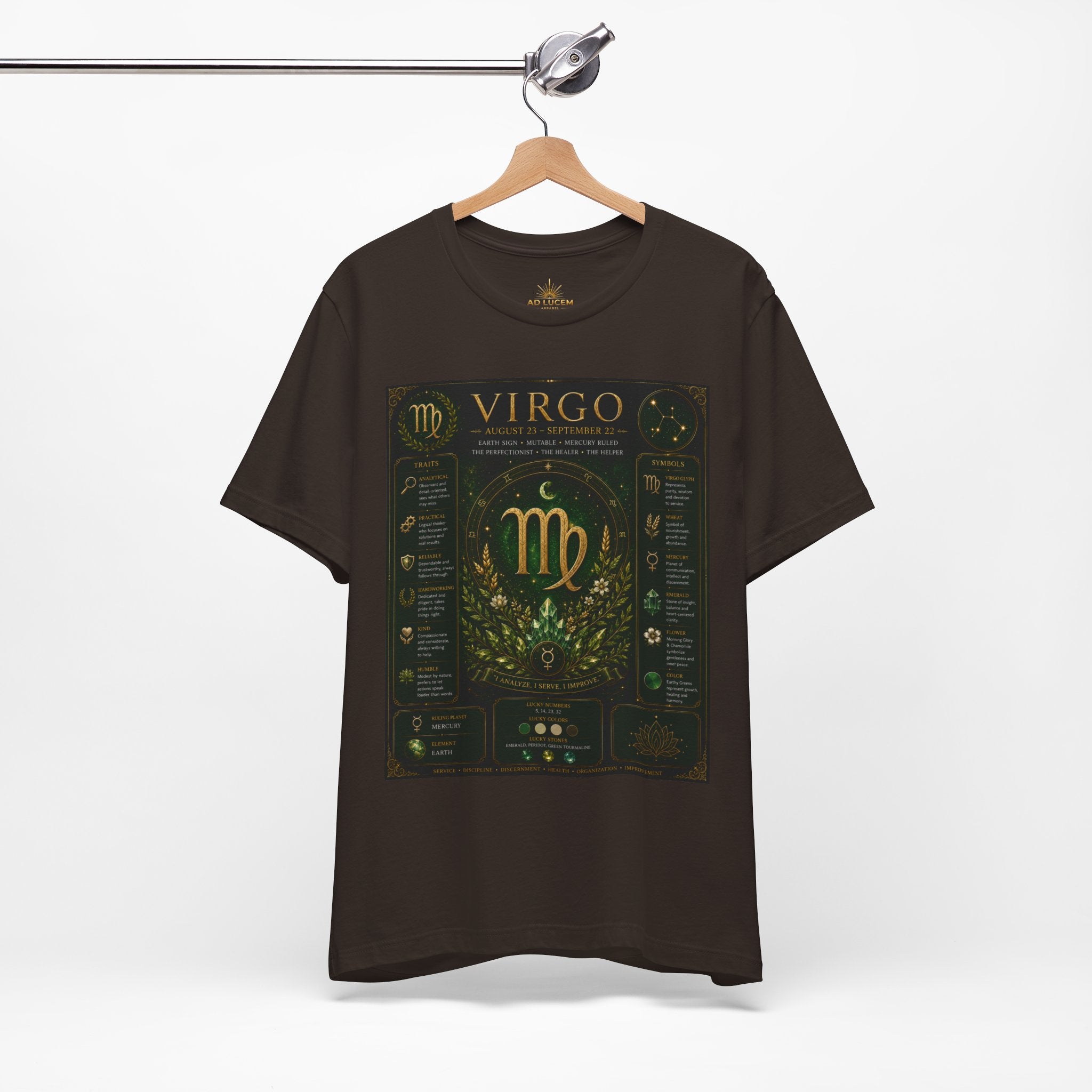 Virgo Zodiac T‑Shirt — Gold Astrology Sign Tee