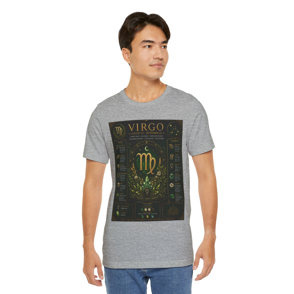 Virgo Zodiac T‑Shirt — Gold Astrology Sign Tee