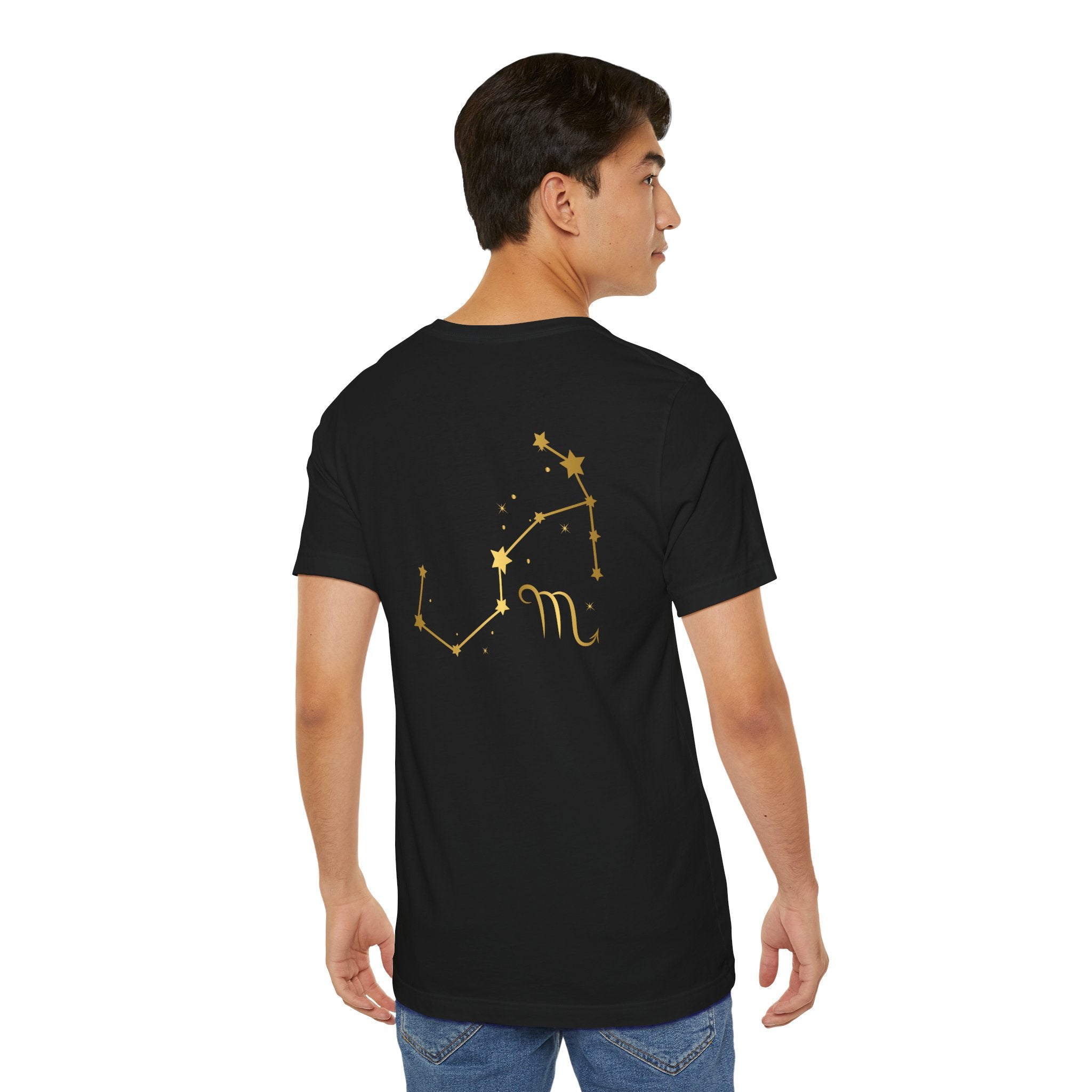 Gold Scorpio Scorpion T-Shirt | Zodiac "Love in Motion" Script