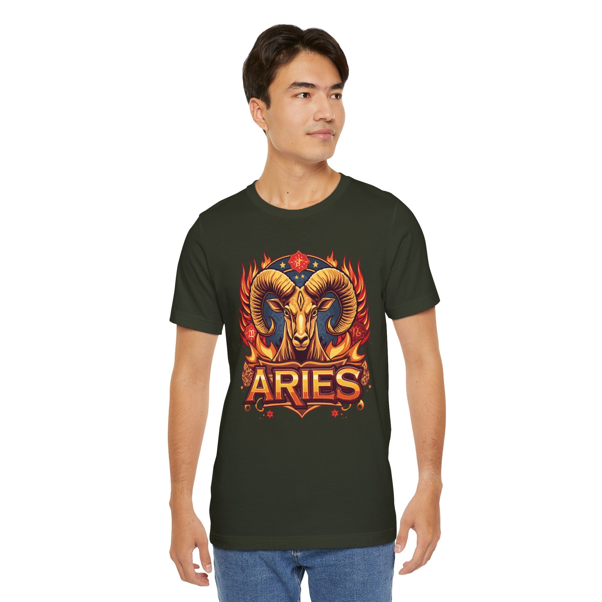 Aries Ram Zodiac The Trailblazer T-Shirt | Bold Flame Astrology Tee