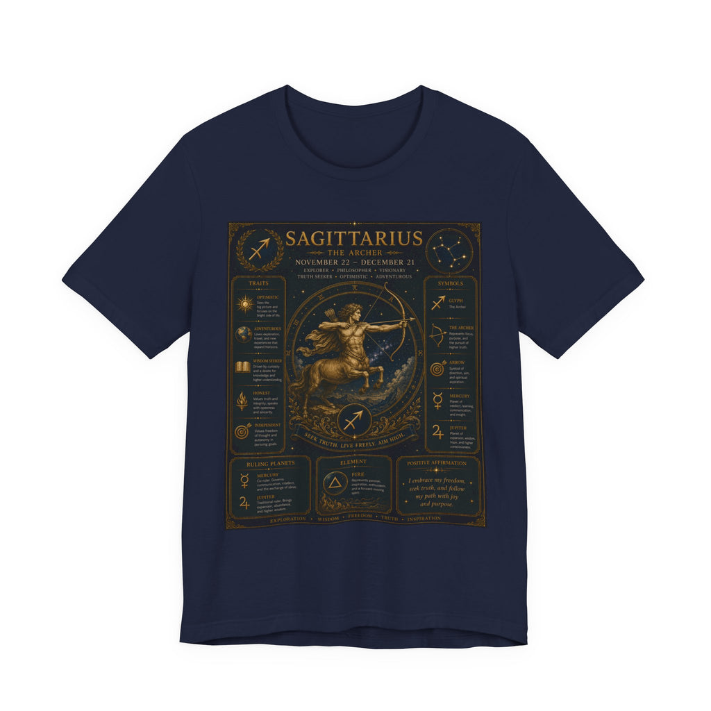 Sagittarius Zodiac Chart T‑Shirt — Astrological Traits & Constellation Tee