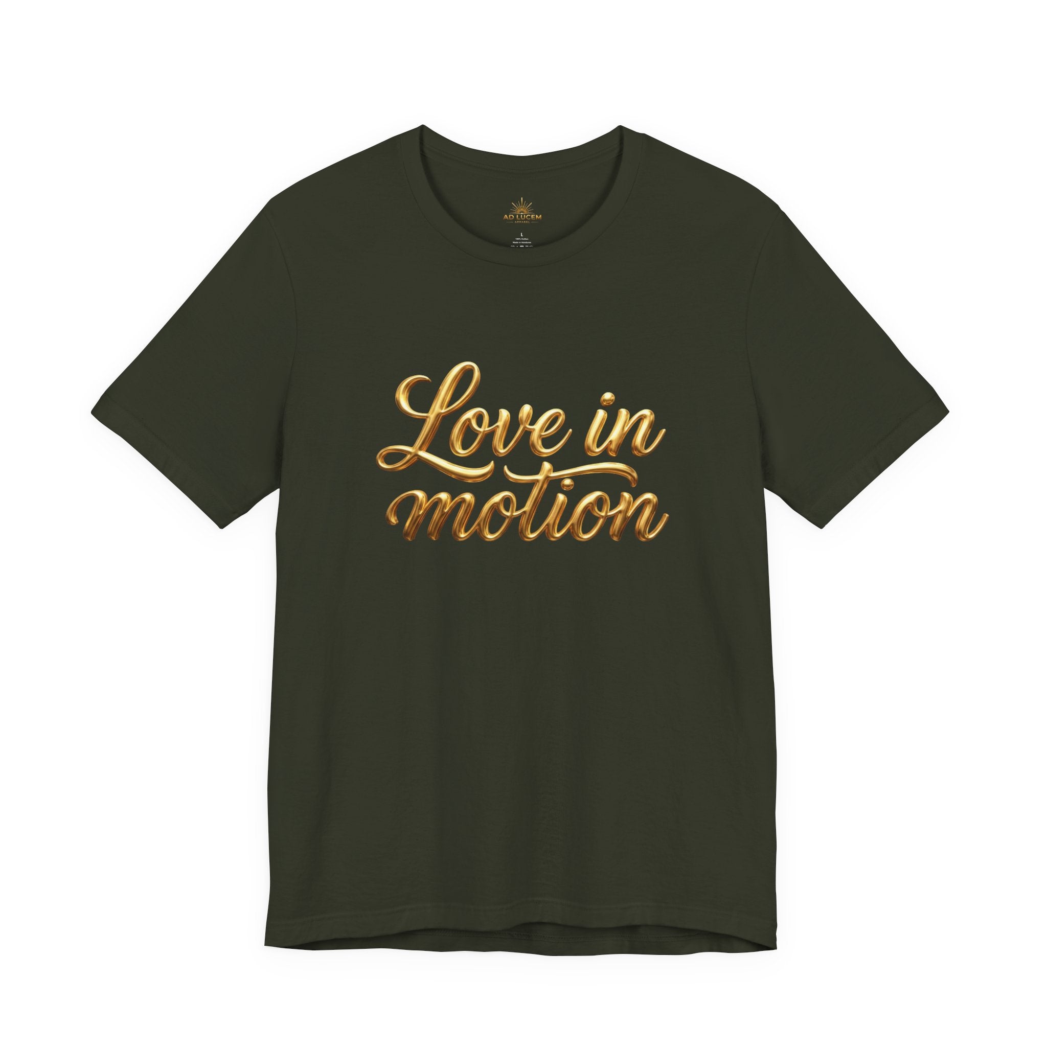 Gold Scorpio Scorpion T-Shirt | Zodiac "Love in Motion" Script