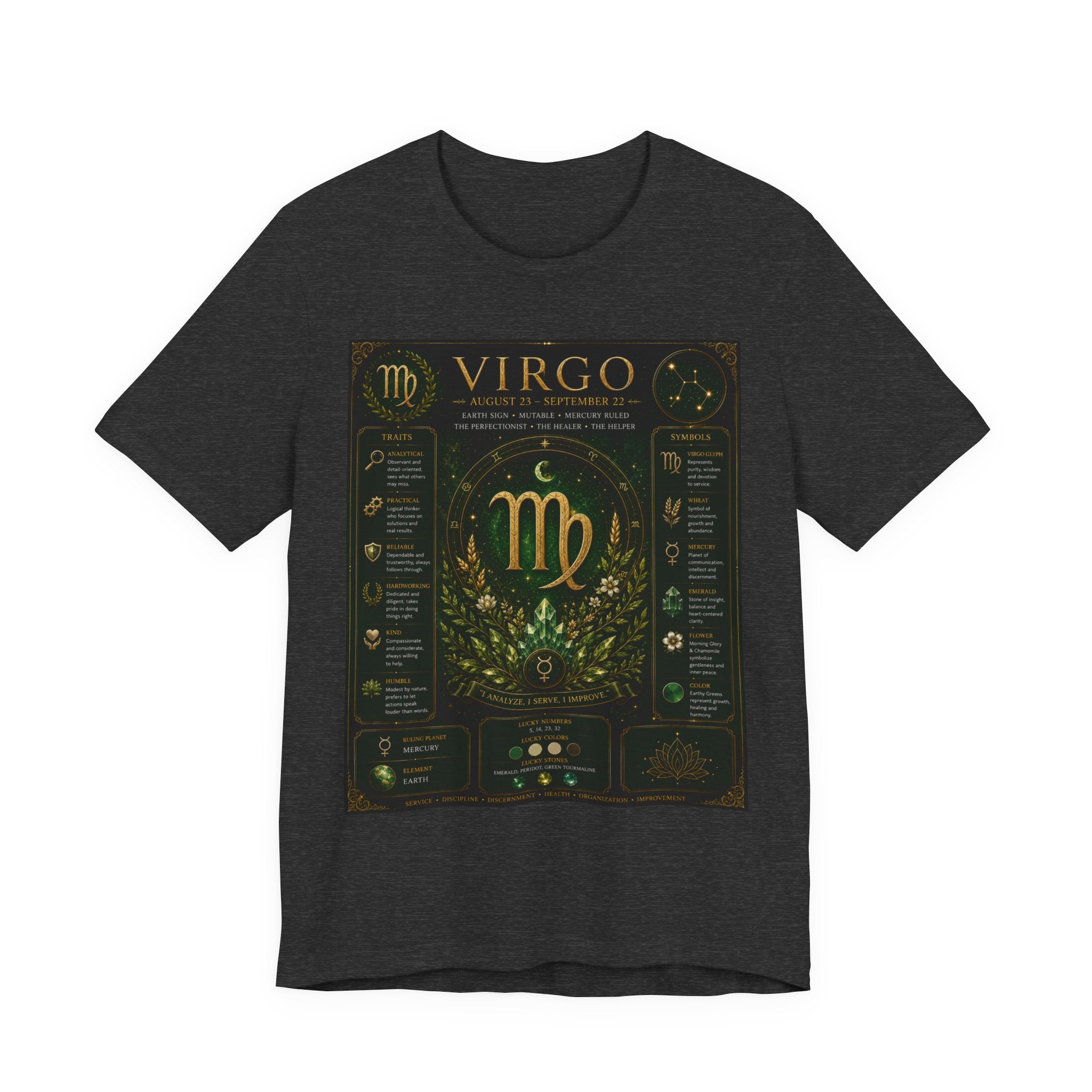 Virgo Zodiac T‑Shirt — Gold Astrology Sign Tee